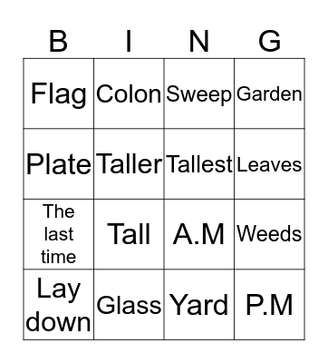 INT2A Bingo Card