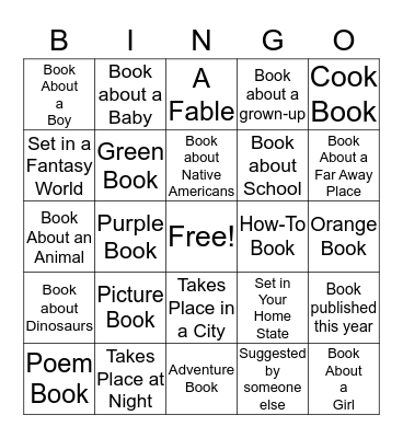 Reading Bingo Card
