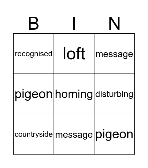 Charlie's Great Race Bingo Card