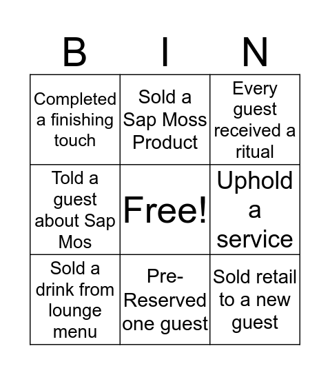 Friday Bingo  Bingo Card