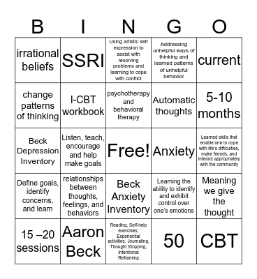 CBT BINGO Card