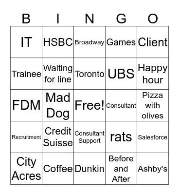 HR/CS Bingo Card