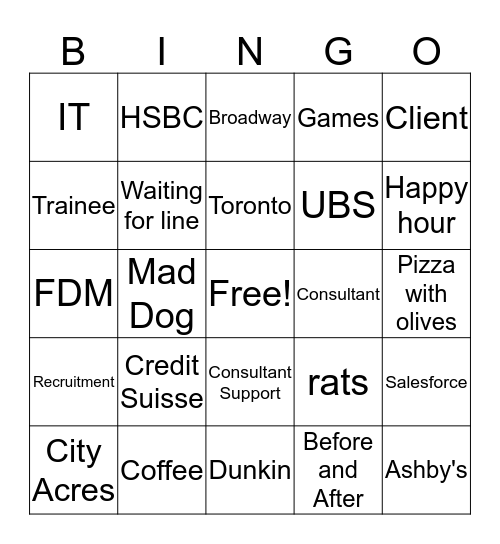 HR/CS Bingo Card