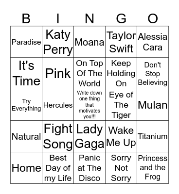 Motivational Bingo! Bingo Card