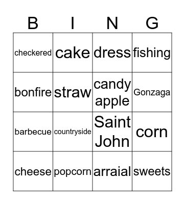 Saint John's Bingo Card