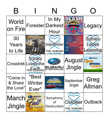 SNE Picnic Bingo Card