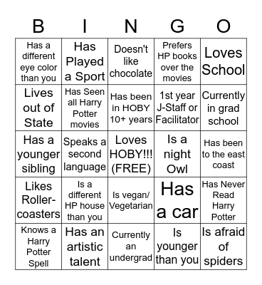 Find Someone Who... Bingo Card