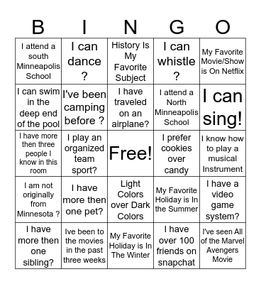 WHO ARE YOU? Bingo Card