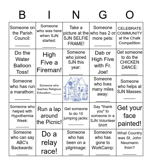 Saint John Neumann Picnic BINGO! Bingo Card