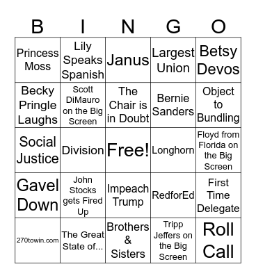 NEA-RA Bingo Card