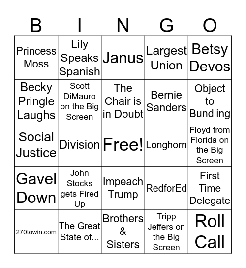 NEA-RA Bingo Card