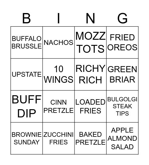 BWING BINGO Card