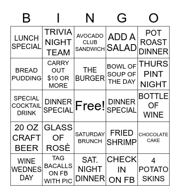 BACALLS BINGO Card