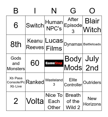 E3 Trivia Bingo Card