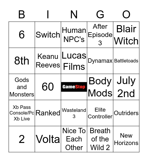 E3 Trivia Bingo Card