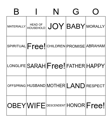BIBLE1 Bingo Card