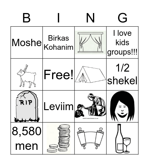 Parshat Naso Bingo Card