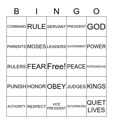 BIBLE BINGO IV Bingo Card