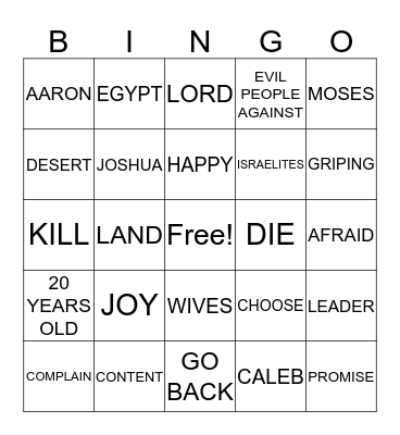 BIBLE BINGO     V Bingo Card