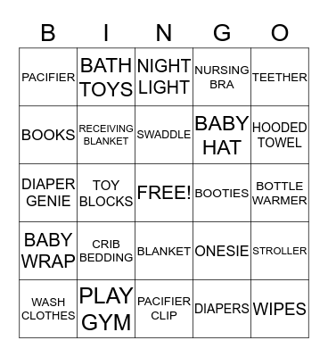 BABY SHOWER Bingo Card