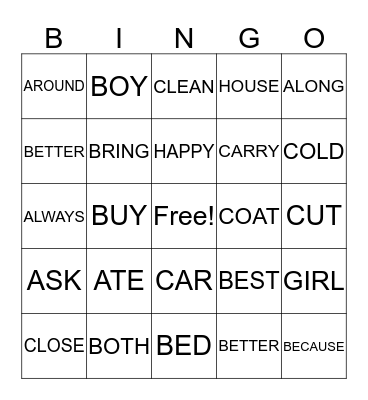WORD MASTER Bingo Card