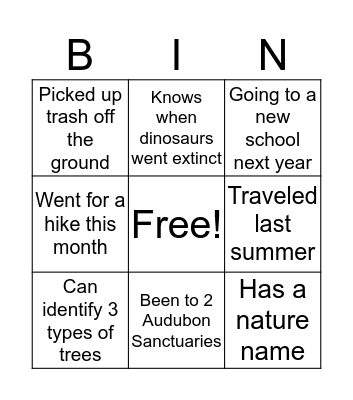 Camp Bingo!!  Bingo Card