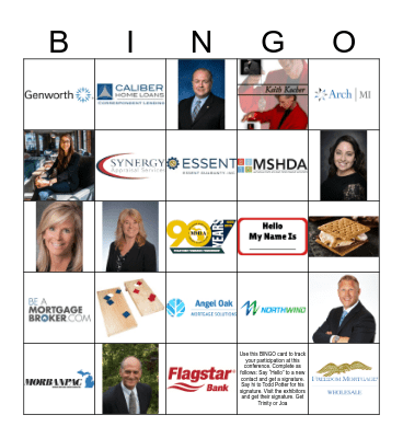 MMLA Lendng Conference Bingo Card