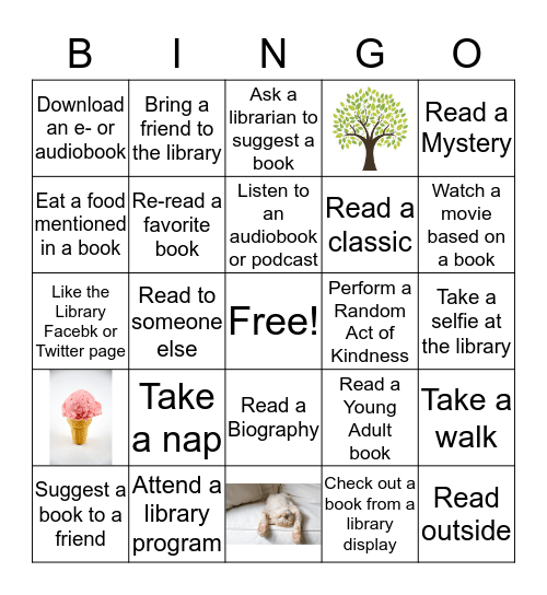 Summer Reading Bingo Card