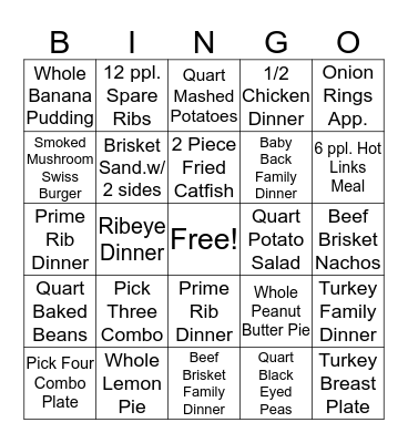 TO-GO/ Bartender Bingo Card