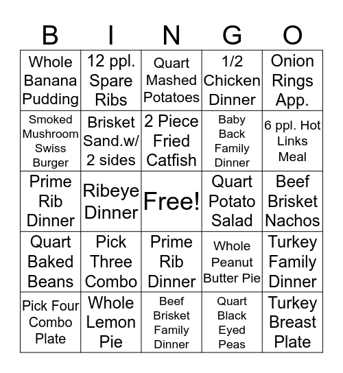 TO-GO/ Bartender Bingo Card