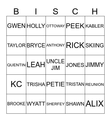 GAME NIGHT Bingo Card