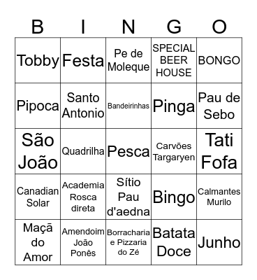 Arraia dos Brandão Bingo Card