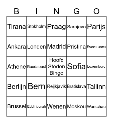 Hoofdsteden bingo Card