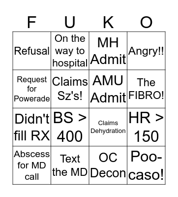Booking Bullshit Bingo Card