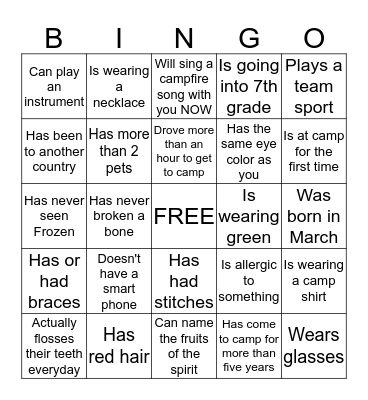 Find Someone Who... Bingo Card