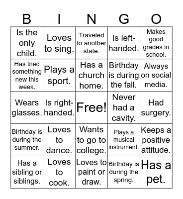 D.I.A.R.Y Girls Bingo Card