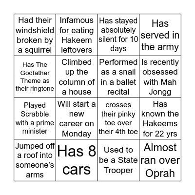 Fatima's Retirement Party Bingo Card