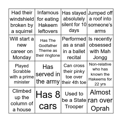 Fatima's Retirement Party Bingo Card