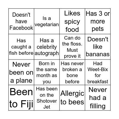 Connected Bingo Card