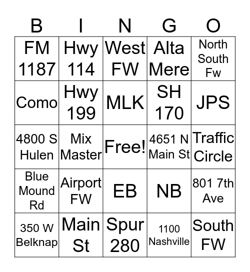 Geography Bingo Card