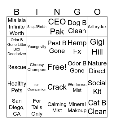 For Tails Only Bingo! Bingo Card