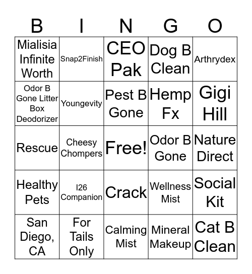 For Tails Only Bingo! Bingo Card