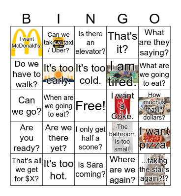 Tatus Travel Bingo 2019 Bingo Card