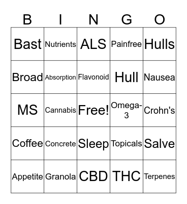 Hemp Bingo Card