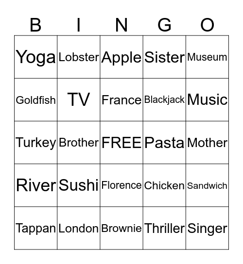 Bingo Card