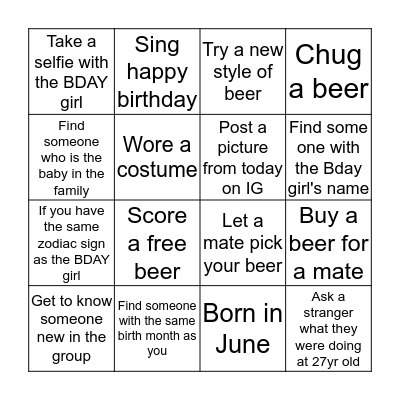 Birthday Bingo! Bingo Card