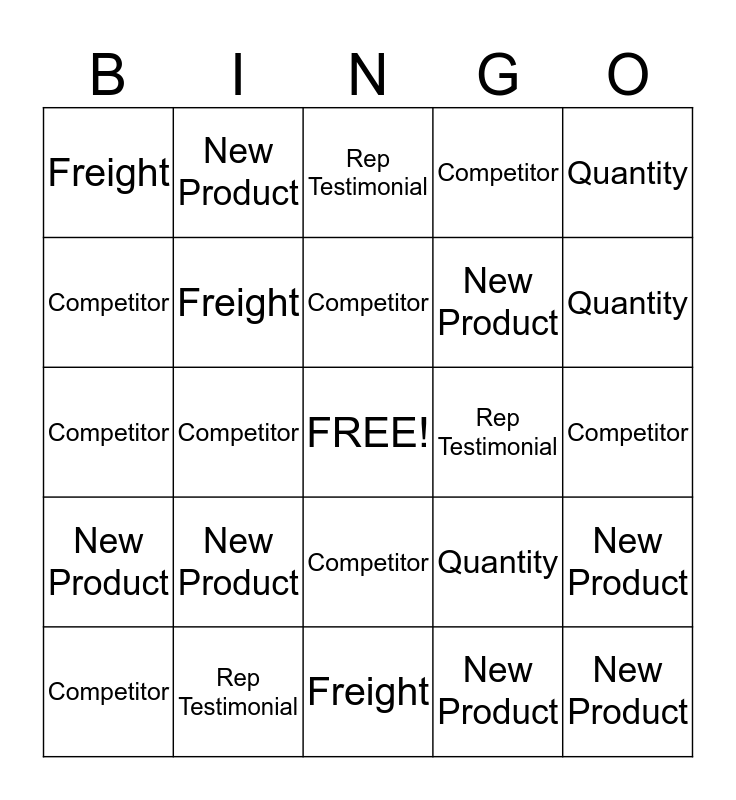 Comment Bingo Card