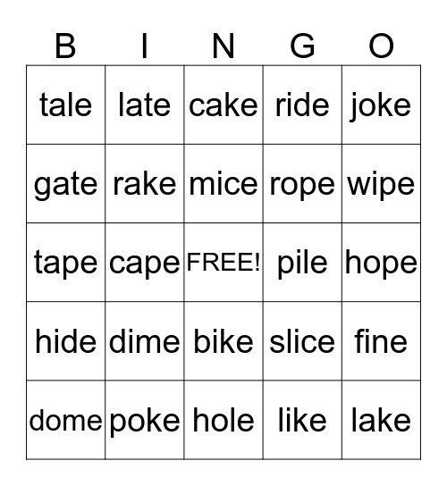 Magic e Bingo Card