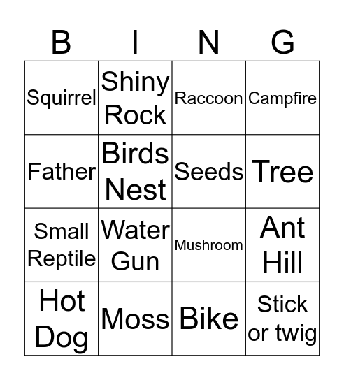 CAMP Bingo Card