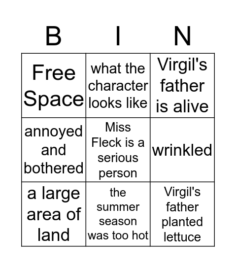 Seedfolk  Bingo Card